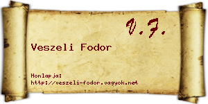 Veszeli Fodor névjegykártya